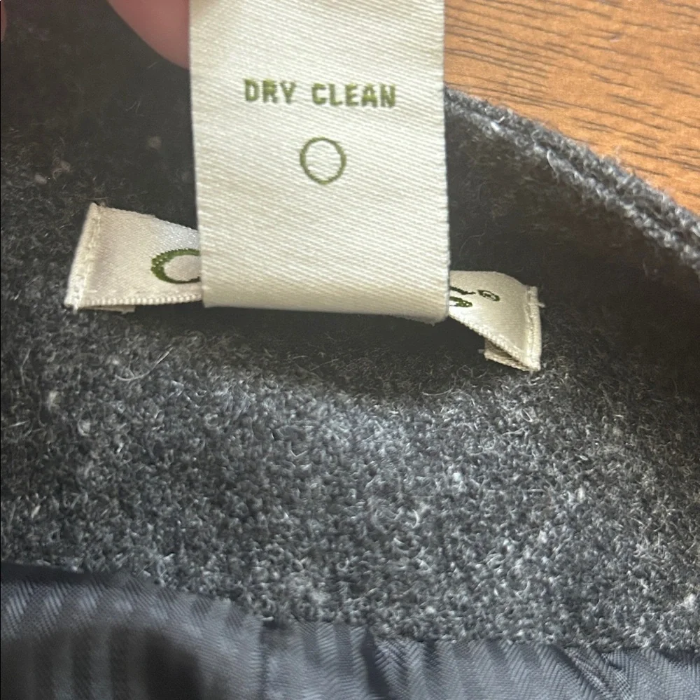 Orvis women’s tailored fitted no button charcoal gray wool blend blazer size 14‍